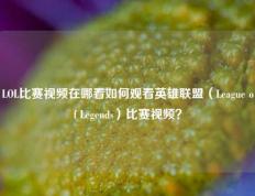 LOL比赛视频在哪看如何观看英雄联盟（League of Legends）比赛视频？