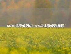 lol2025比赛规则LOL 2025年比赛规则解析