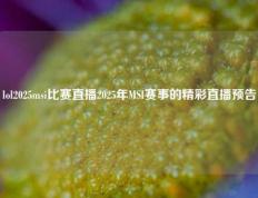 lol2025msi比赛直播2025年MSI赛事的精彩直播预告