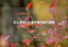 怎么参加lol比赛步骤与技巧指南