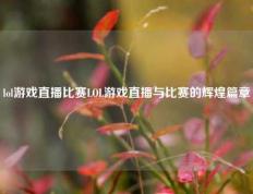 lol游戏直播比赛LOL游戏直播与比赛的辉煌篇章