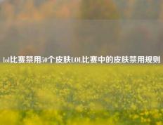 lol比赛禁用50个皮肤LOL比赛中的皮肤禁用规则
