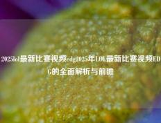 2025lol最新比赛视频edg2025年LOL最新比赛视频EDG的全面解析与前瞻