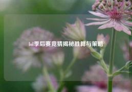 lol季后赛竞猜揭秘胜算与策略