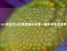 2025亚运会lol比赛直播及录像一窥未来电竞盛事