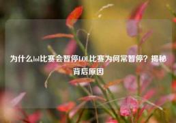 为什么lol比赛会暂停LOL比赛为何常暂停？揭秘背后原因