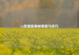 lol竞猜赢揭秘策略与技巧