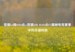 竞猜lol揭0104点cc竞猜LOL 01:04点CC揭秘电竞赛事中的关键时刻