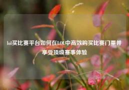 lol买比赛平台如何在LOL中高效购买比赛门票并享受顶级赛事体验
