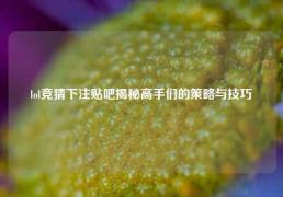 lol竞猜下注贴吧揭秘高手们的策略与技巧