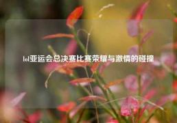 lol亚运会总决赛比赛荣耀与激情的碰撞