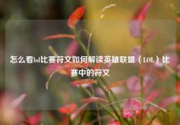 怎么看lol比赛符文如何解读英雄联盟（LOL）比赛中的符文