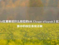 lol比赛解说什么段位的LOL（League of Legends）比赛中的段位系统详解