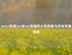 2019lol竞猜2019年LOL竞猜的火热现象与未来发展预测