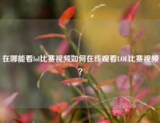 在哪能看lol比赛视频如何在线观看LOL比赛视频？