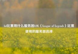 lol比赛用什么服务器LOL（League of Legends）比赛使用的服务器选择