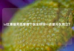 lol比赛服务器是哪个区全球统一还是分区独立？