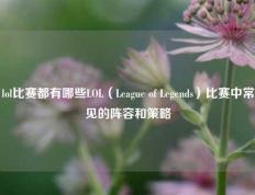 lol比赛都有哪些LOL（League of Legends）比赛中常见的阵容和策略