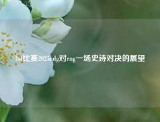 lol比赛2025edg对rng一场史诗对决的展望
