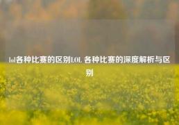 lol各种比赛的区别LOL 各种比赛的深度解析与区别