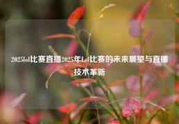 2025lol比赛直播2025年Lol比赛的未来展望与直播技术革新