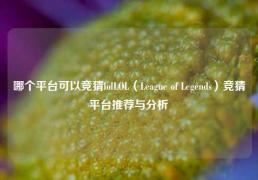 哪个平台可以竞猜lolLOL（League of Legends）竞猜平台推荐与分析