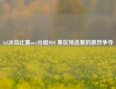 lol冰岛比赛msi分组MSI 赛区预选赛的激烈争夺