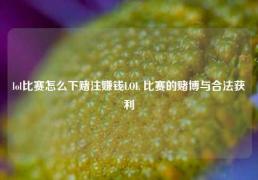 lol比赛怎么下赌注赚钱LOL 比赛的赌博与合法获利