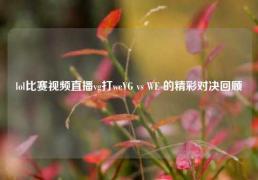 lol比赛视频直播vg打weVG vs WE 的精彩对决回顾