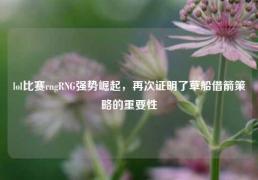 lol比赛rngRNG强势崛起，再次证明了草船借箭策略的重要性