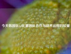 今天韩国队lol比赛团队合作与战术运用的较量