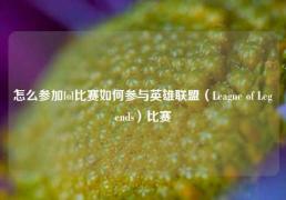 怎么参加lol比赛如何参与英雄联盟（League of Legends）比赛