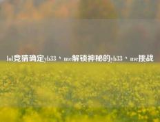 lol竞猜确定yb33丶me解锁神秘的yb33丶me挑战