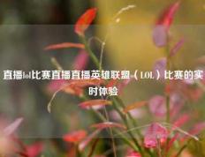 直播lol比赛直播直播英雄联盟（LOL）比赛的实时体验