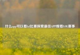 什么app可以看lol比赛探索最佳APP观看LOL赛事