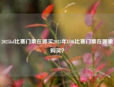 2025lol比赛门票在哪买2025年LOL比赛门票在哪里购买？