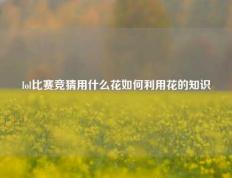 lol比赛竞猜用什么花如何利用花的知识