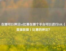 在哪可以押注lol比赛在哪个平台可以进行LOL（英雄联盟）比赛的押注？