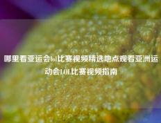 哪里看亚运会lol比赛视频精选地点观看亚洲运动会LOL比赛视频指南