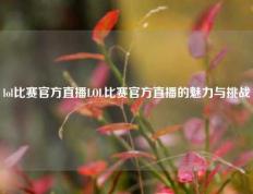 lol比赛官方直播LOL比赛官方直播的魅力与挑战