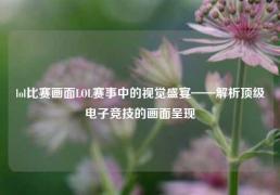 lol比赛画面LOL赛事中的视觉盛宴——解析顶级电子竞技的画面呈现