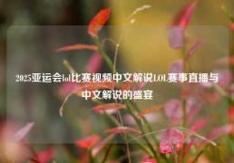 2025亚运会lol比赛视频中文解说LOL赛事直播与中文解说的盛宴