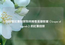 lol如何看比赛回放如何观看英雄联盟（League of Legends）的比赛回放