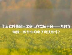 什么软件能赌lol比赛电竞竞技平台——为何你需要一款专业的电子竞技软件？