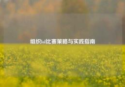 组织lol比赛策略与实践指南