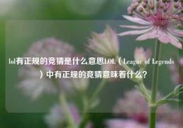 lol有正规的竞猜是什么意思LOL（League of Legends）中有正规的竞猜意味着什么？
