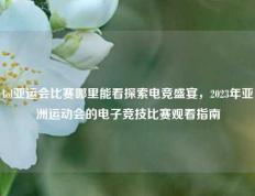lol亚运会比赛哪里能看探索电竞盛宴，2023年亚洲运动会的电子竞技比赛观看指南