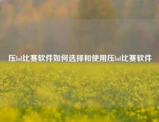 压lol比赛软件如何选择和使用压lol比赛软件