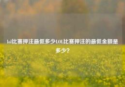 lol比赛押注最低多少LOL比赛押注的最低金额是多少？