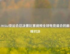 2025lol亚运会总决赛比赛视频全球电竞盛会的巅峰对决